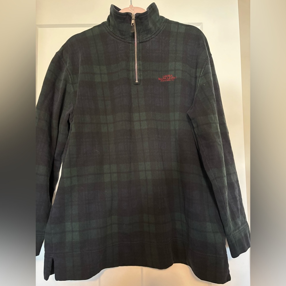 Lauren Ralph Lauren Polo Plaid 1/4 Zip‎ Sweater Womens vintage
Size L